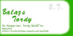 balazs tordy business card